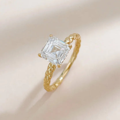 2.1 ct Vintage Princess-Cut Lab-Grown Diamond Ring in 18K Yellow Gold – APYFR0492-Y