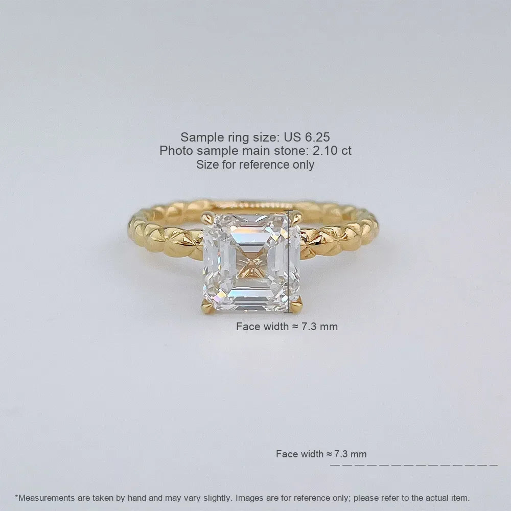 2.1 ct Vintage Princess-Cut Lab-Grown Diamond Ring in 18K Yellow Gold – APYFR0492-Y