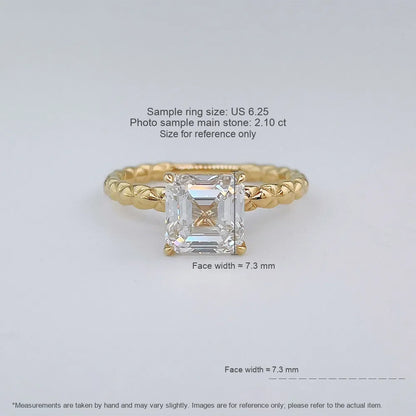 2.1 ct Vintage Princess-Cut Lab-Grown Diamond Ring in 18K Yellow Gold – APYFR0492-Y