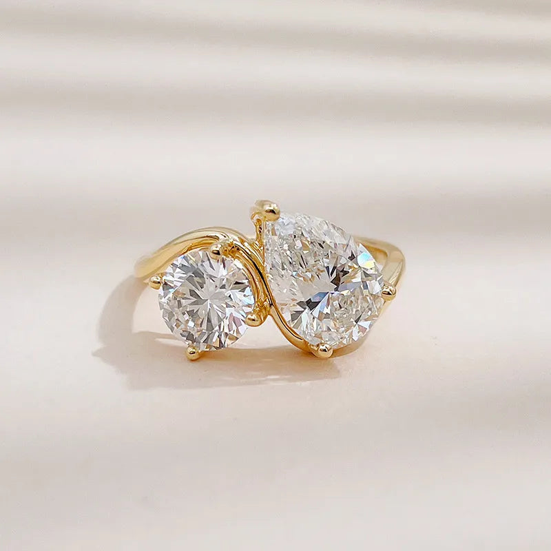 2.02 ct Vintage Mixed-Cut Lab-Grown Diamond Ring in 18K Yellow Gold – APYFR0503-Y