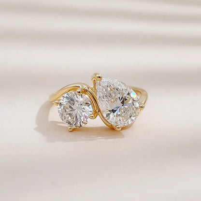 2.02 ct Vintage Mixed-Cut Lab-Grown Diamond Ring in 18K Yellow Gold – APYFR0503-Y
