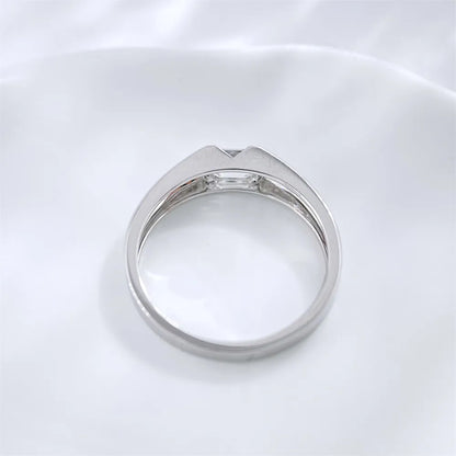 0.53 ct Minimalist Emerald-Cut Lab-Grown Diamond Ring in 18K White Gold – APYMR0001-W