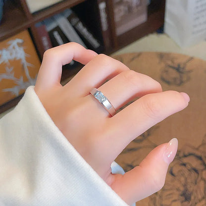0.53 ct Minimalist Emerald-Cut Lab-Grown Diamond Ring in 18K White Gold – APYMR0001-W
