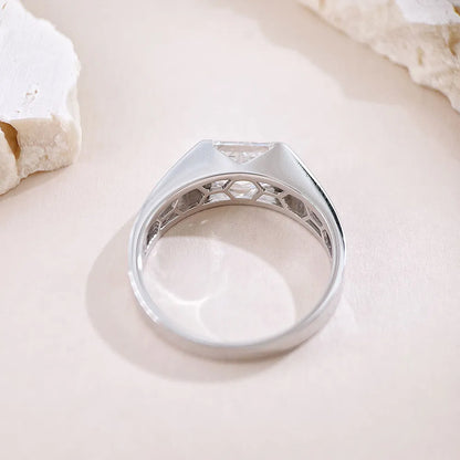 2.07 ct Minimalist Princess-Cut Lab-Grown Diamond Ring in 18K White Gold – APYMR0003-W