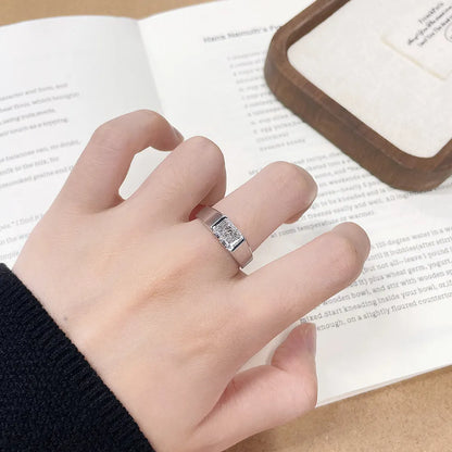 2.07 ct Minimalist Princess-Cut Lab-Grown Diamond Ring in 18K White Gold – APYMR0003-W