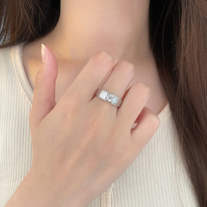0.53 ct Minimalist Princess-Cut Lab-Grown Diamond Ring in 18K White Gold – APYMR0004-W