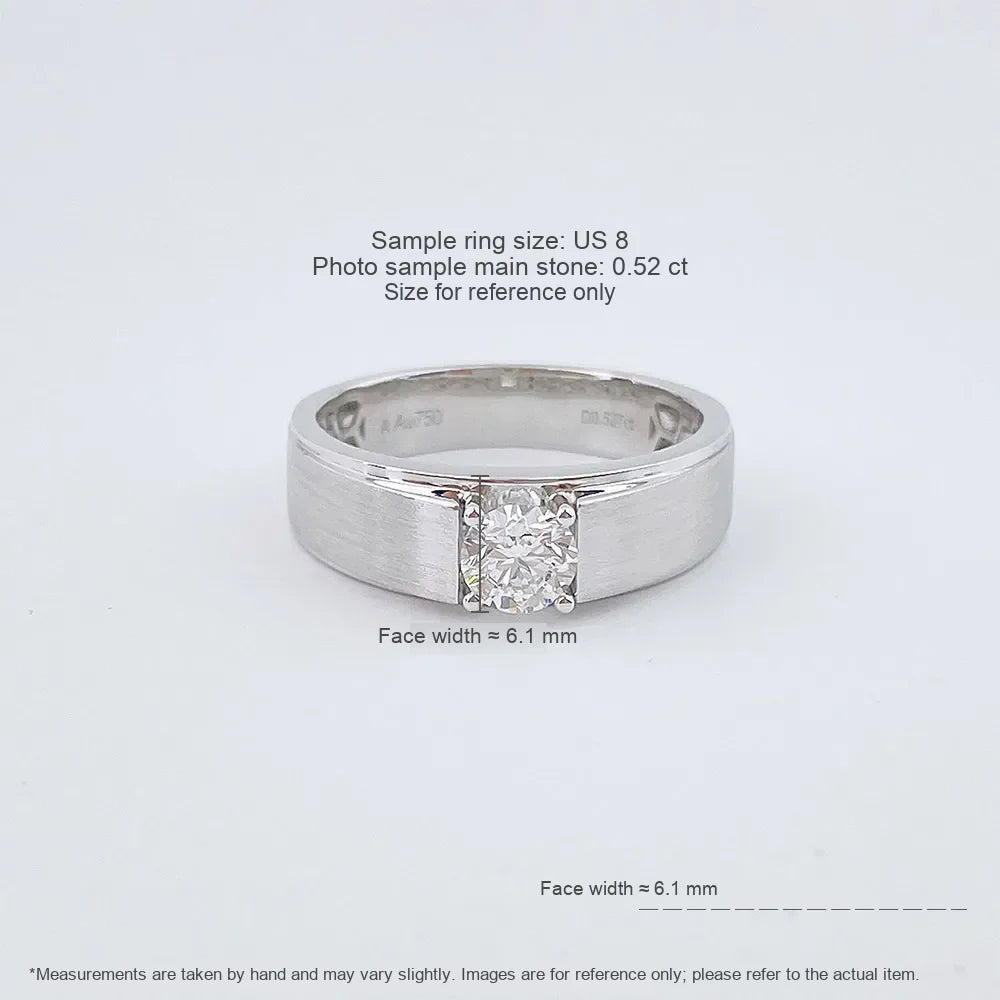 0.53 ct Minimalist Princess-Cut Lab-Grown Diamond Ring in 18K White Gold – APYMR0004-W
