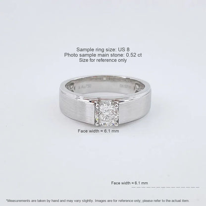 0.53 ct Minimalist Princess-Cut Lab-Grown Diamond Ring in 18K White Gold – APYMR0004-W