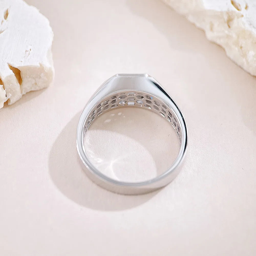 1.07 ct Minimalist Emerald-Cut Lab-Grown Diamond Ring in 18K White Gold – APYMR0005-W