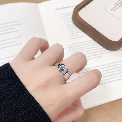 1.07 ct Minimalist Emerald-Cut Lab-Grown Diamond Ring in 18K White Gold – APYMR0005-W