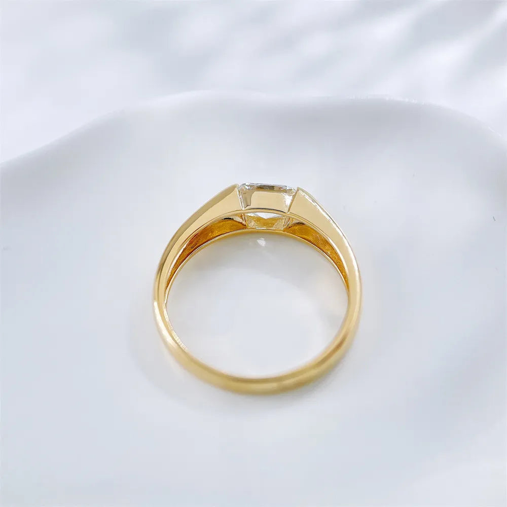 1.01 ct Vintage Princess-Cut Lab-Grown Diamond Ring in 18K Yellow Gold – APYMR0007-Y