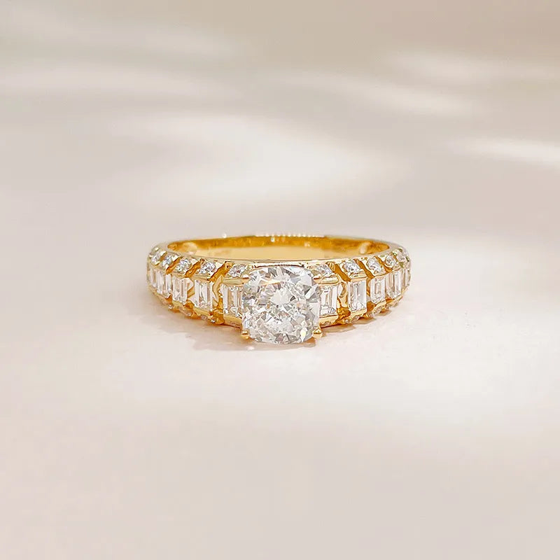 1 ct Round-Cut Lab-Grown Diamond Ring in 18K Yellow Gold – APYMR0009-Y