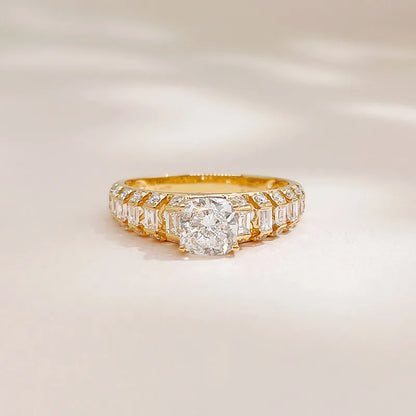 1 ct Round-Cut Lab-Grown Diamond Ring in 18K Yellow Gold – APYMR0009-Y