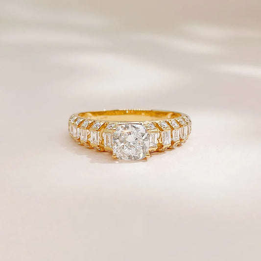 1 ct Round-Cut Lab-Grown Diamond Ring in 18K Yellow Gold – APYMR0009-Y