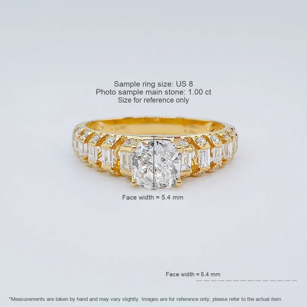 1 ct Round-Cut Lab-Grown Diamond Ring in 18K Yellow Gold – APYMR0009-Y