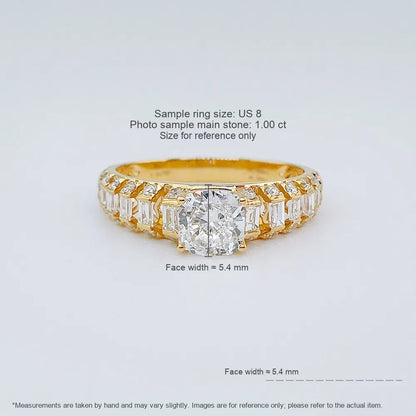 1 ct Round-Cut Lab-Grown Diamond Ring in 18K Yellow Gold – APYMR0009-Y