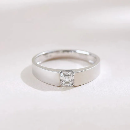 0.5 ct Minimalist Princess-Cut Lab-Grown Diamond Ring in 18K White Gold – APYMR0010-W