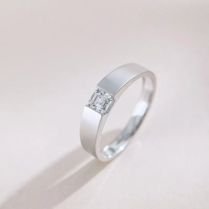 0.5 ct Minimalist Princess-Cut Lab-Grown Diamond Ring in 18K White Gold – APYMR0010-W