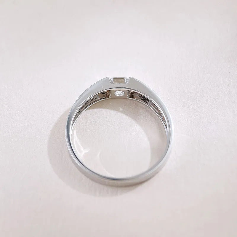 0.5 ct Minimalist Princess-Cut Lab-Grown Diamond Ring in 18K White Gold – APYMR0010-W