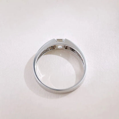 0.5 ct Minimalist Princess-Cut Lab-Grown Diamond Ring in 18K White Gold – APYMR0010-W