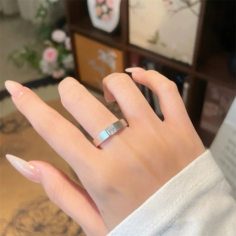 0.5 ct Minimalist Princess-Cut Lab-Grown Diamond Ring in 18K White Gold – APYMR0010-W