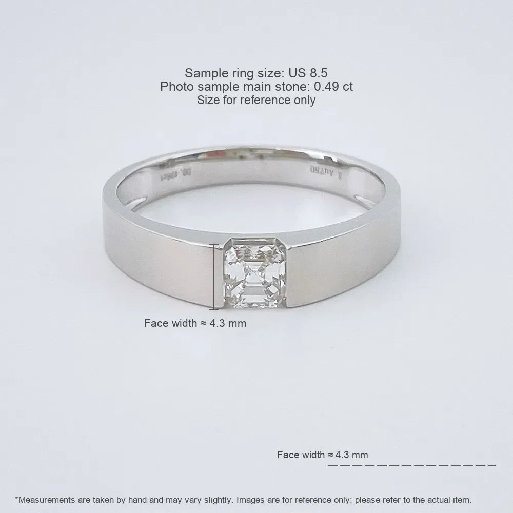 0.5 ct Minimalist Princess-Cut Lab-Grown Diamond Ring in 18K White Gold – APYMR0010-W