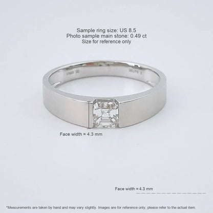 0.5 ct Minimalist Princess-Cut Lab-Grown Diamond Ring in 18K White Gold – APYMR0010-W
