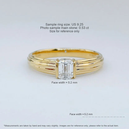 0.54 ct Vintage Emerald-Cut Lab-Grown Diamond Ring in 18K Yellow Gold