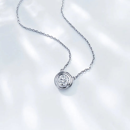 1.06 ct Round-Cut Lab-Grown Diamond Necklace in 18K White Gold – APYN0001-W