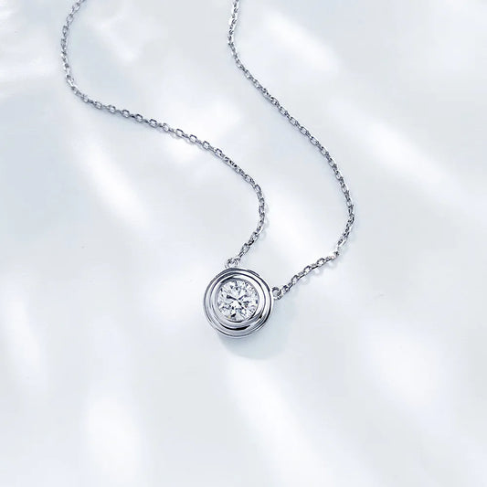 1.06 ct Round-Cut Lab-Grown Diamond Necklace in 18K White Gold – APYN0001-W