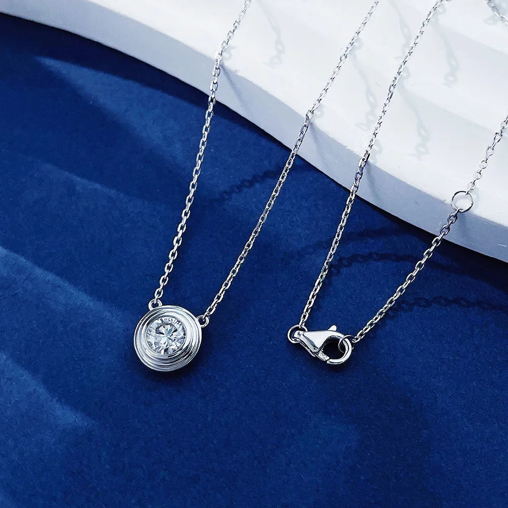 1.06 ct Round-Cut Lab-Grown Diamond Necklace in 18K White Gold – APYN0001-W
