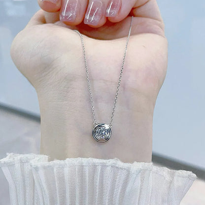 1.06 ct Round-Cut Lab-Grown Diamond Necklace in 18K White Gold – APYN0001-W