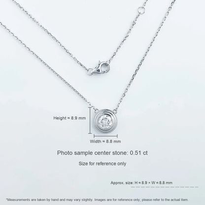 1.06 ct Round-Cut Lab-Grown Diamond Necklace in 18K White Gold – APYN0001-W