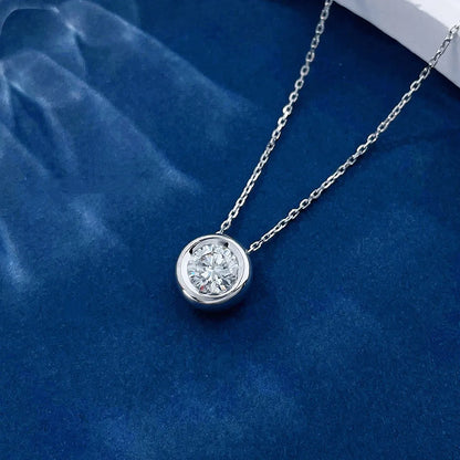 1 ct Round-Cut Lab-Grown Diamond Necklace in 18K White Gold – APYN0002-W