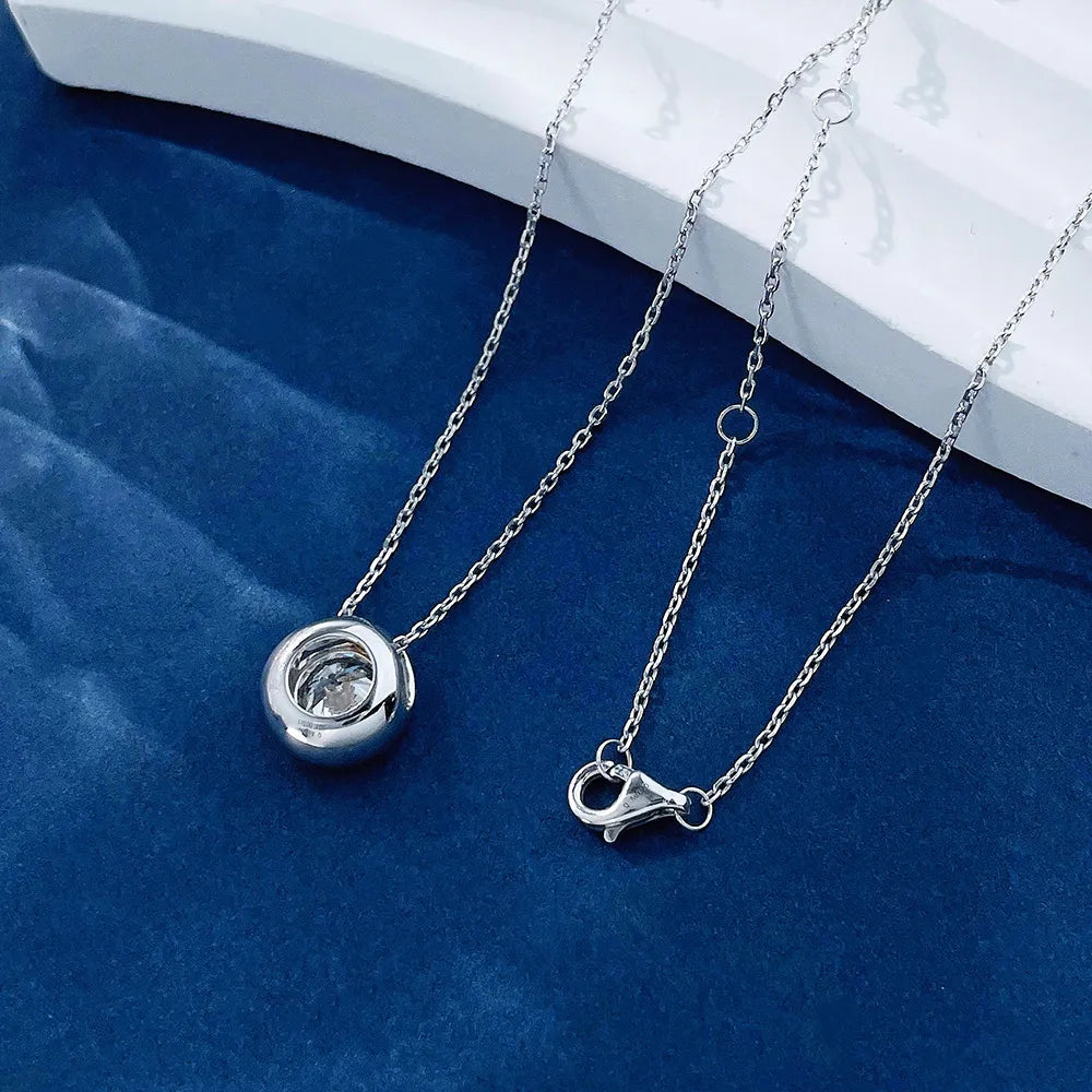 1 ct Round-Cut Lab-Grown Diamond Necklace in 18K White Gold – APYN0002-W