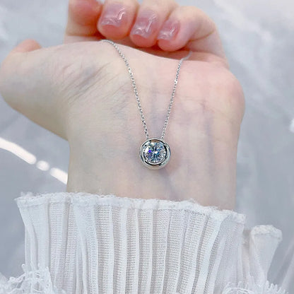 1 ct Round-Cut Lab-Grown Diamond Necklace in 18K White Gold – APYN0002-W