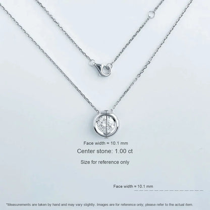 1 ct Round-Cut Lab-Grown Diamond Necklace in 18K White Gold – APYN0002-W