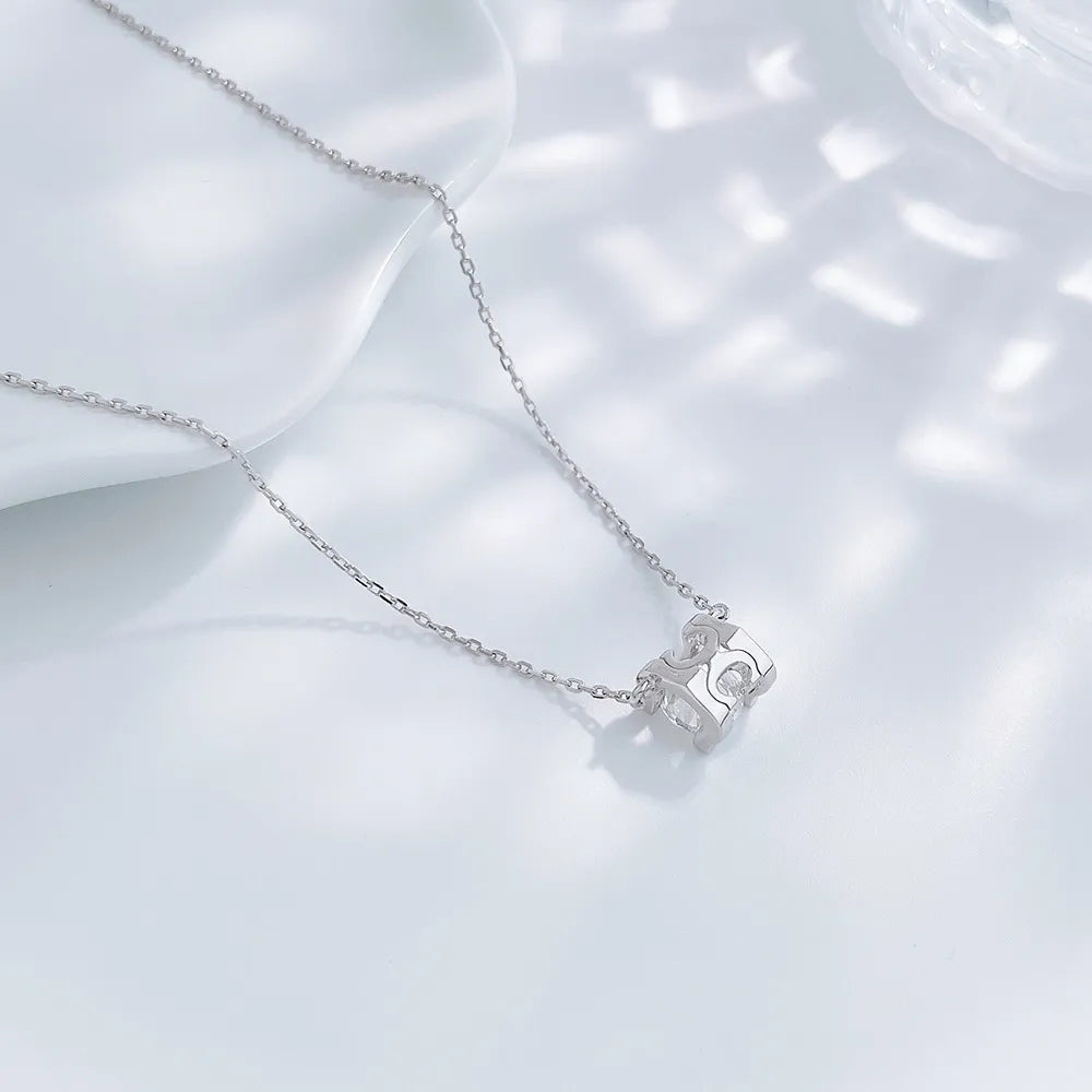 0.57 ct Minimalist Four-Prong Princess-Cut Lab-Grown Diamond Necklace in PT950 Platinum