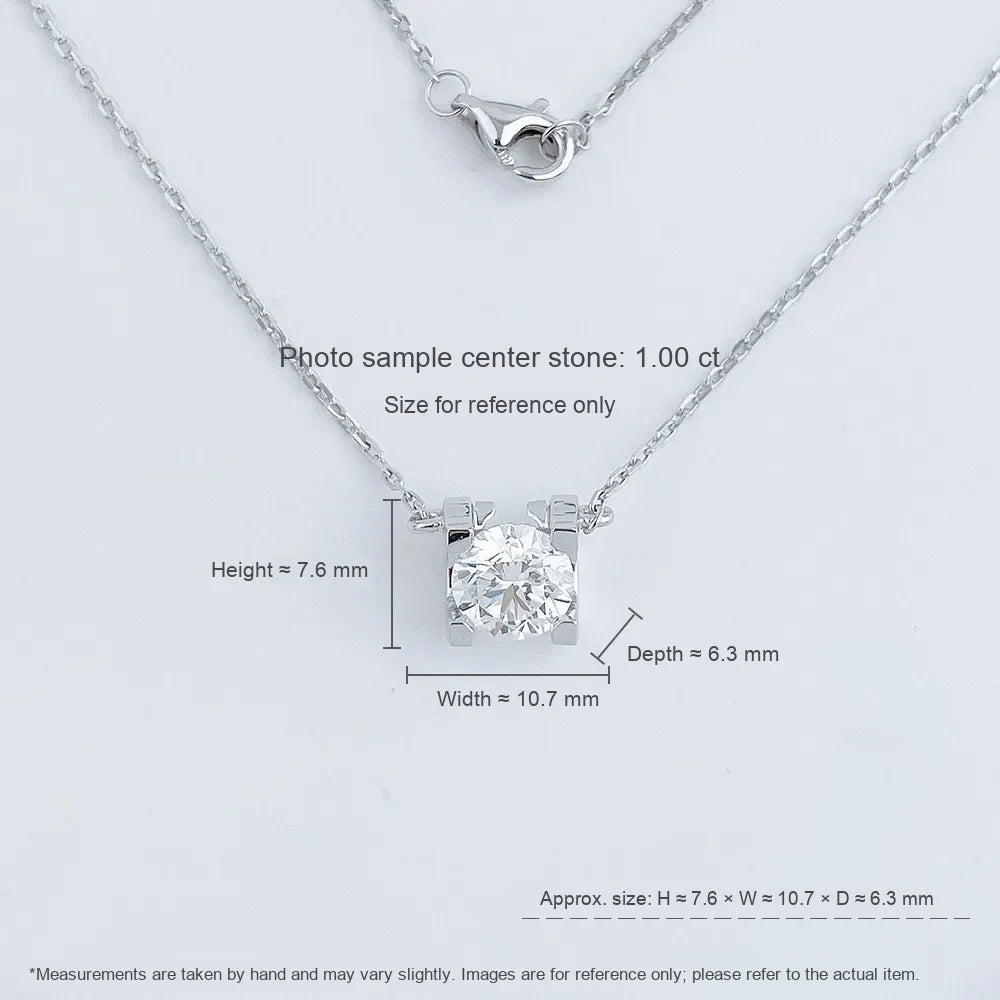 0.57 ct Minimalist Four-Prong Princess-Cut Lab-Grown Diamond Necklace in PT950 Platinum