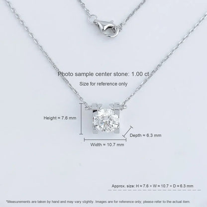 0.57 ct Minimalist Four-Prong Princess-Cut Lab-Grown Diamond Necklace in PT950 Platinum