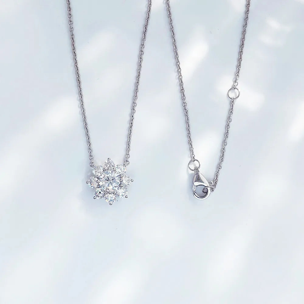0.51 ct Floral Round-Cut Lab-Grown Diamond Necklace in PT950 Platinum – APYN0004-PT