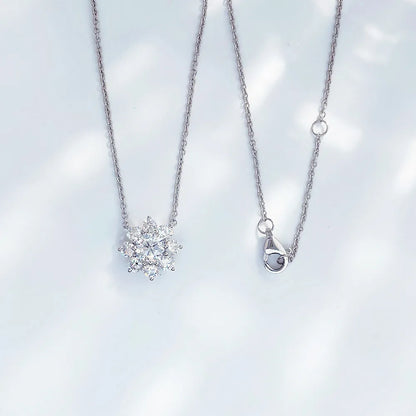 0.51 ct Floral Round-Cut Lab-Grown Diamond Necklace in PT950 Platinum – APYN0004-PT