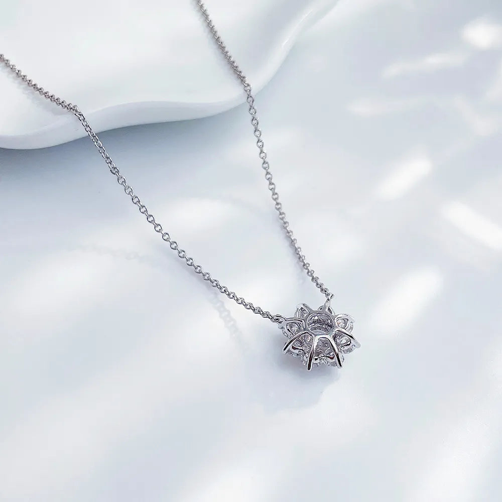 0.51 ct Floral Round-Cut Lab-Grown Diamond Necklace in PT950 Platinum – APYN0004-PT