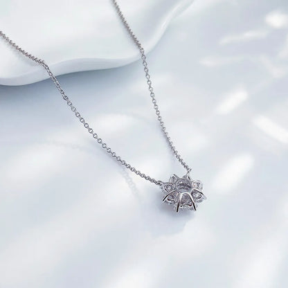 0.51 ct Floral Round-Cut Lab-Grown Diamond Necklace in PT950 Platinum – APYN0004-PT