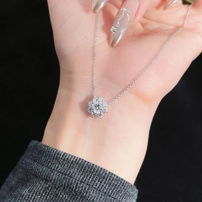 0.51 ct Floral Round-Cut Lab-Grown Diamond Necklace in PT950 Platinum – APYN0004-PT