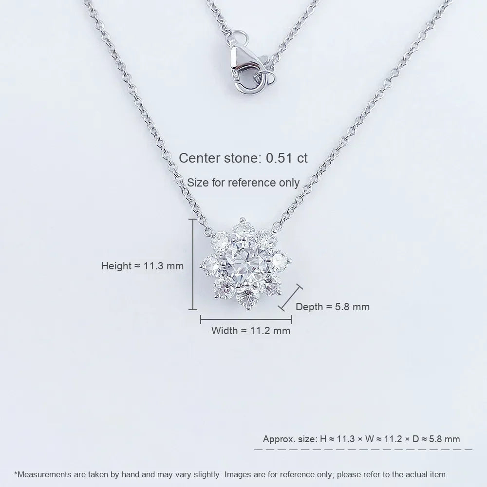0.51 ct Floral Round-Cut Lab-Grown Diamond Necklace in PT950 Platinum – APYN0004-PT