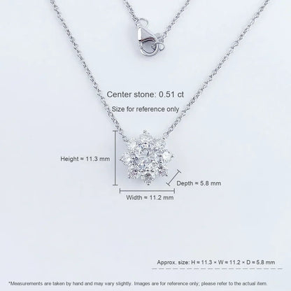 0.51 ct Floral Round-Cut Lab-Grown Diamond Necklace in PT950 Platinum – APYN0004-PT