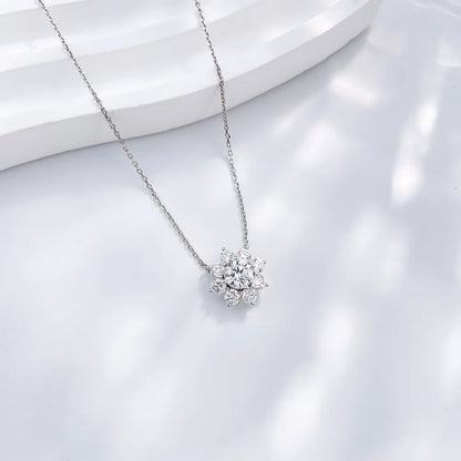 0.51 ct Floral Round-Cut Lab-Grown Diamond Necklace in 18K White Gold – APYN0004-W