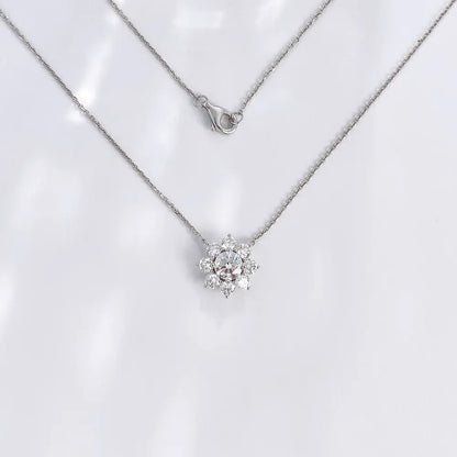0.51 ct Floral Round-Cut Lab-Grown Diamond Necklace in 18K White Gold – APYN0004-W
