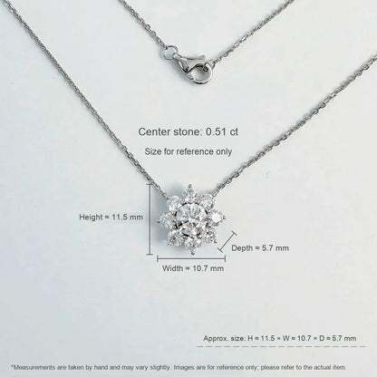 0.51 ct Floral Round-Cut Lab-Grown Diamond Necklace in 18K White Gold – APYN0004-W